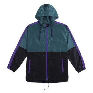 Men's Two Tone Windbreaker Hooded Jacket Outwear Size L
